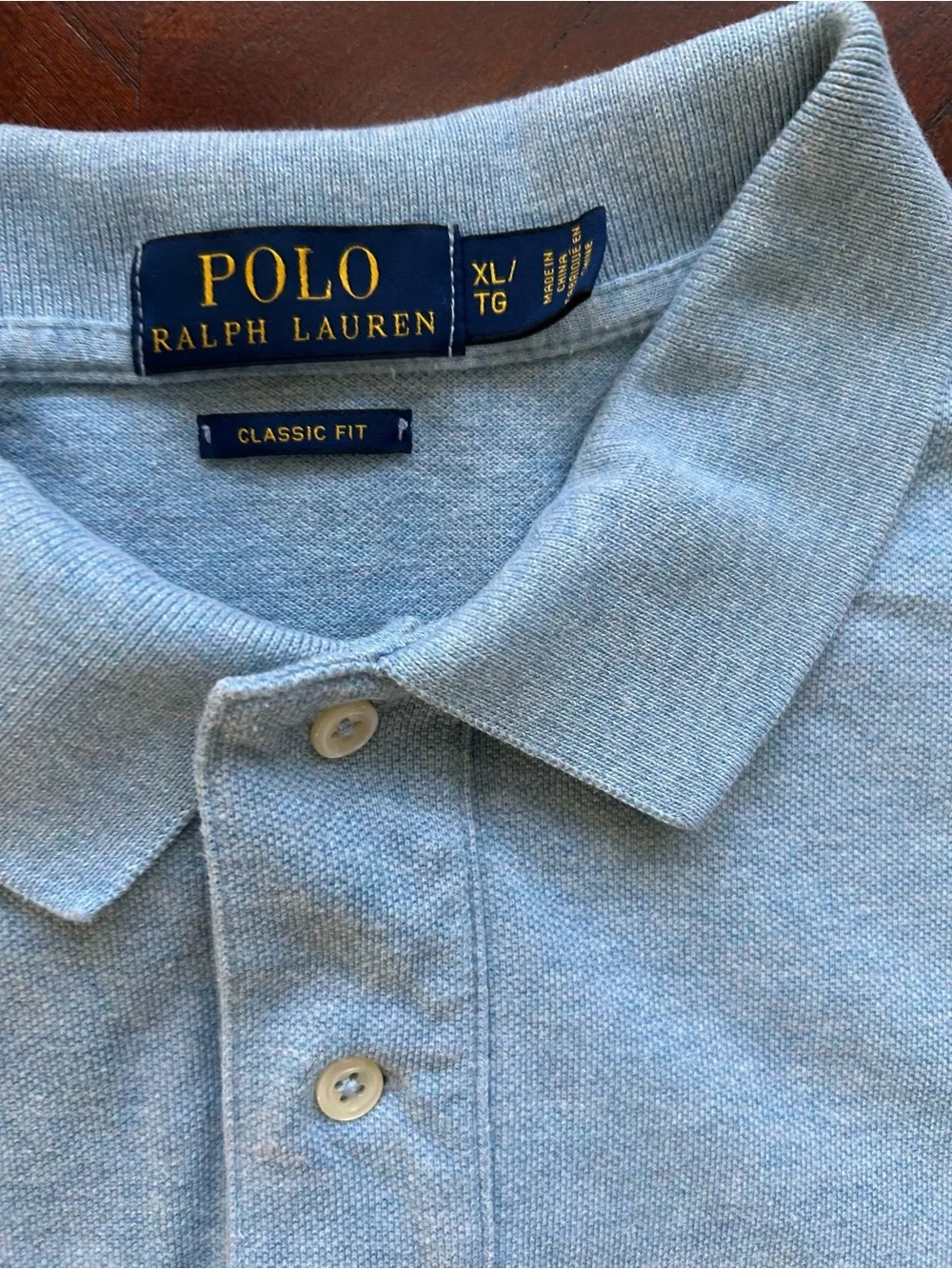 Polo by Ralph Lauren Light Blue Polo with Pink Pony Logo size XL